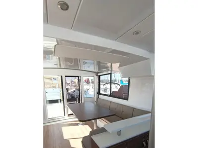 Salon of Fika, a Bali Catspace catamaran at Nettuno, Italy
