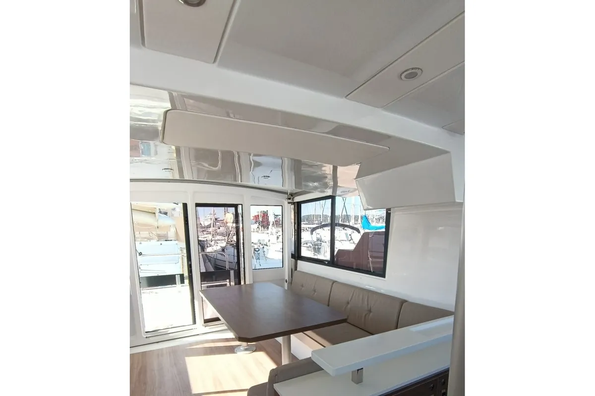 Salon of Fika, a Bali Catspace catamaran at Nettuno, Italy