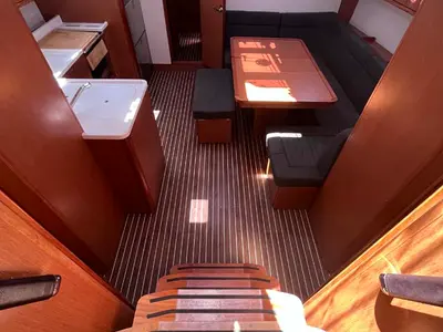 Salon of Tesorino, a Bavaria Cruiser 46 Style sailboat at Grad Pula, Croatia