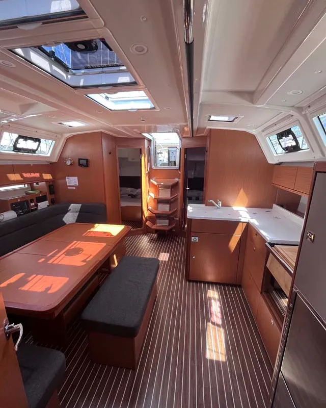 Salon of Tesorino, a Bavaria Cruiser 46 Style sailboat at Grad Pula, Croatia