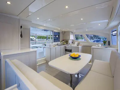 Galley of Shangri-La, a Leopard 44 catamaran at Marmaris, Turkey