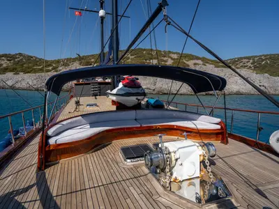 Deck of Capricorn 1, a Custom Made Capricorn 1 motor yacht at Athens, Greece