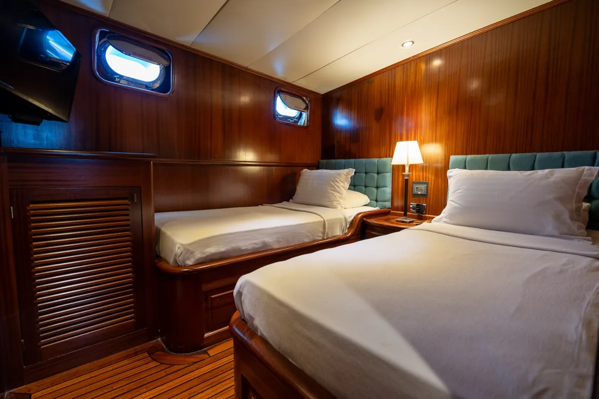 Cabin on Capricorn 1, a Custom Made Capricorn 1 motor yacht at Athens, Greece
