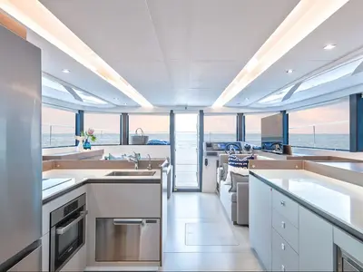 Galley of Premium, a Leopard 46PC catamaran at Cogolin, France