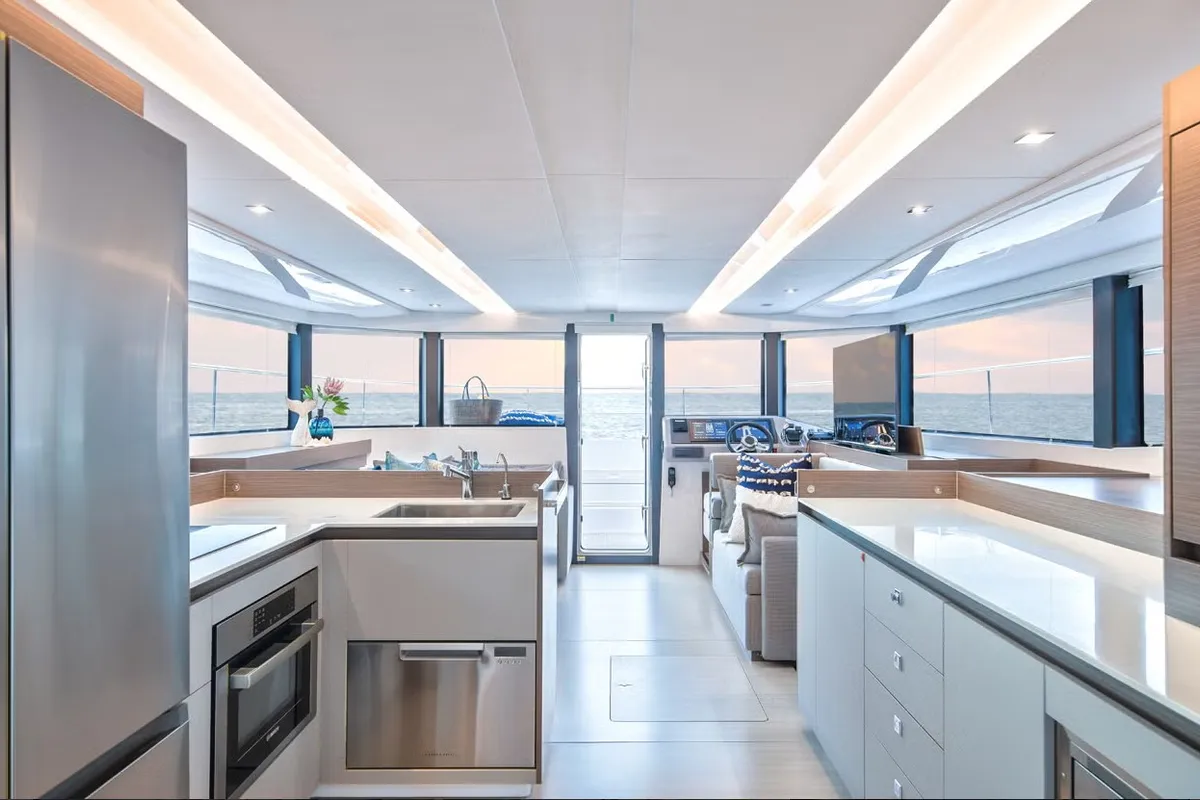 Galley of Premium, a Leopard 46PC catamaran at Cogolin, France