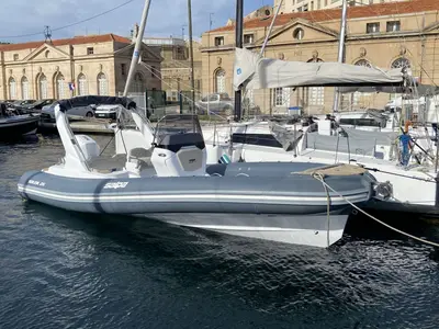 Exterior view of Salpa, a Salpa Soleil 26 motorboat at Grad Vodice, Croatia