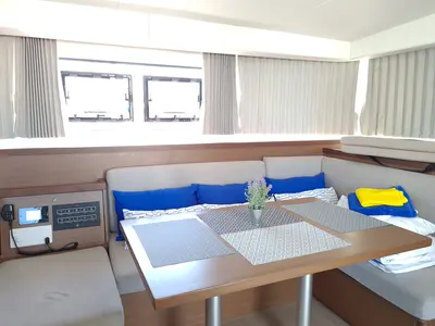 Salon of Sailing Point, a Lagoon 40 catamaran at Split, Croatia