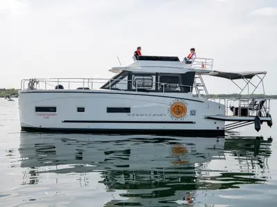 Fleesenqueen One, a Cobra Yachts Futura 40 Grand Horizon motor yacht at Göhren-Lebbin, Germany