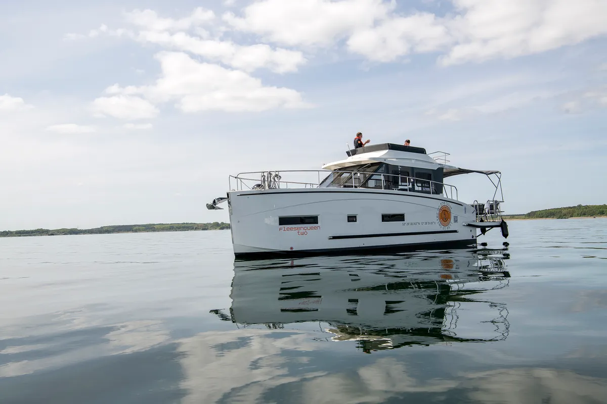 Fleesenqueen One, a Cobra Yachts Futura 40 Grand Horizon motor yacht at Göhren-Lebbin, Germany