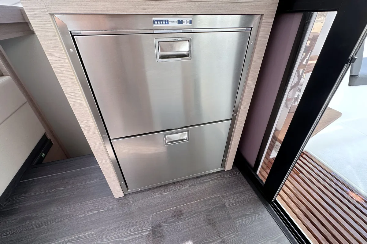 Galley of Laja, a Fountaine Pajot Isla 40 catamaran at Palma de Mallorca, Spain