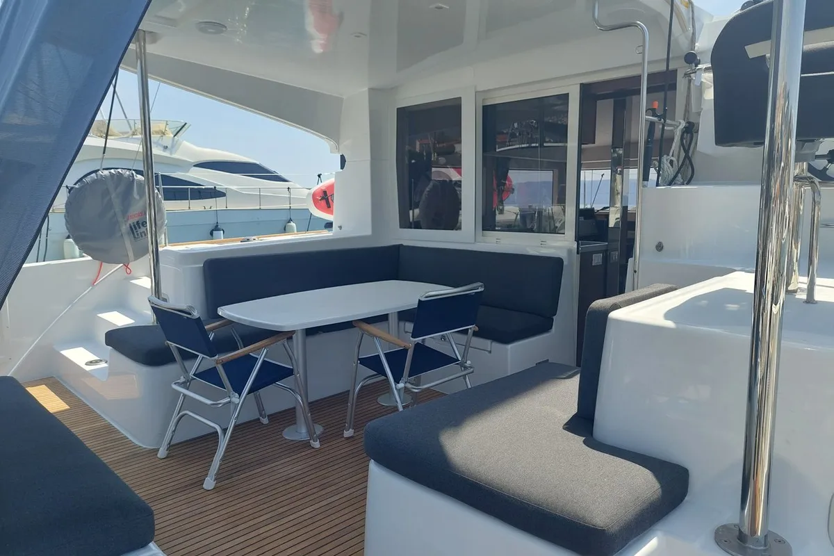Deck of Paco, a Lagoon 40 catamaran at Novi Vinodolski, Croatia