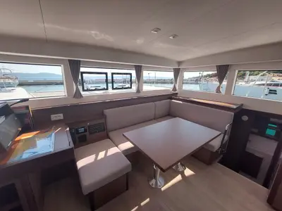 Salon of Paco, a Lagoon 40 catamaran at Novi Vinodolski, Croatia