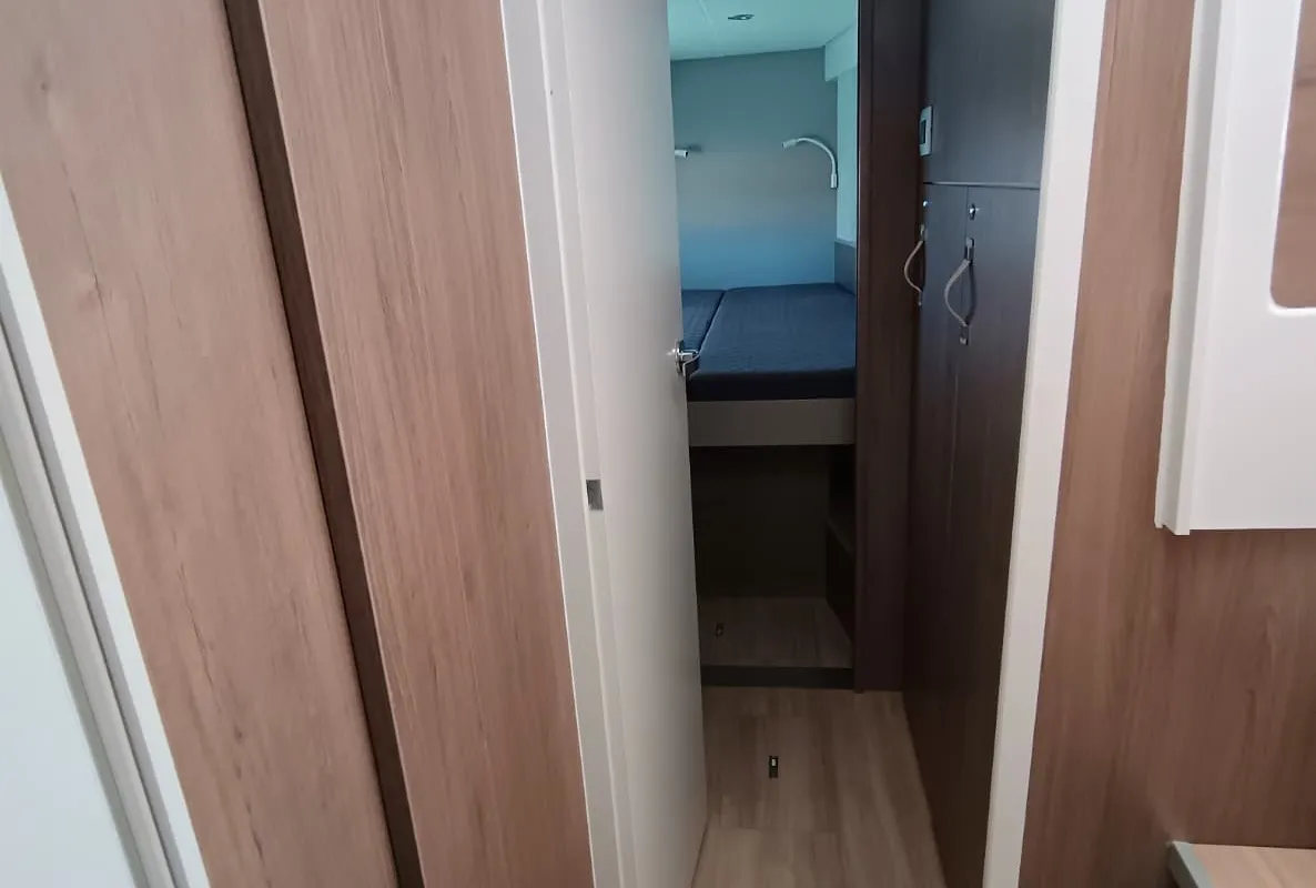 Cabin on BETA, a Bali 4.2 catamaran at Capo d'Orlando, Italy