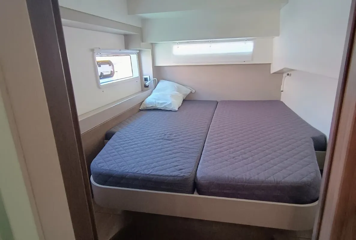 Cabin on BETA, a Bali 4.2 catamaran at Capo d'Orlando, Italy