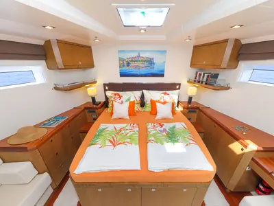 Cabin on Bellkara, a Gulet Sail boat sailboat at Seget Donji, Croatia