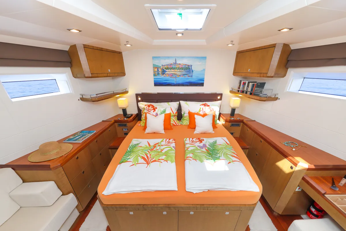 Cabin on Bellkara, a Gulet Sail boat sailboat at Seget Donji, Croatia