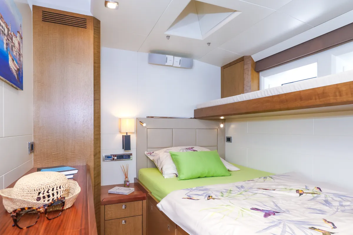 Cabin on Bellkara, a Gulet Sail boat sailboat at Seget Donji, Croatia
