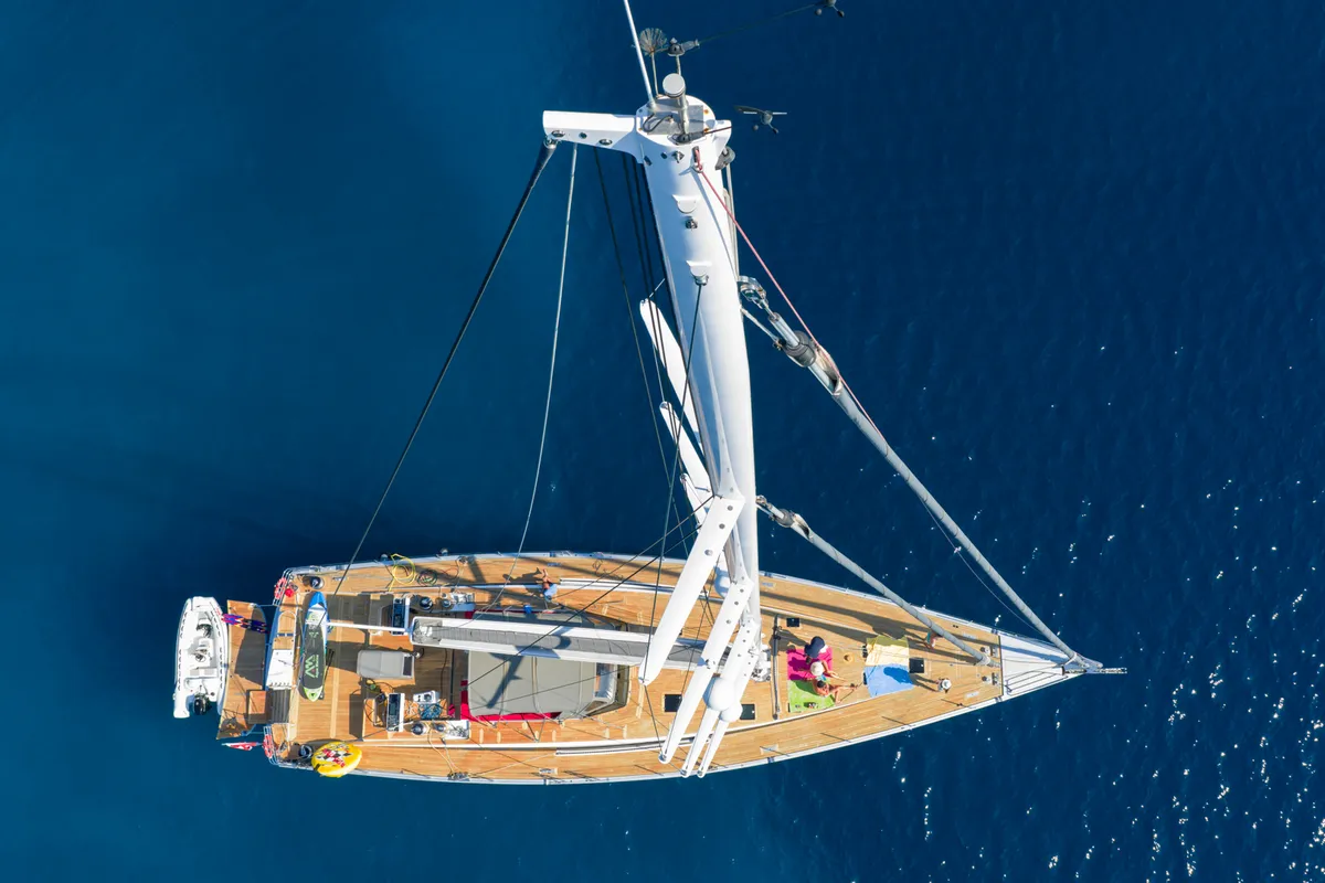 Exterior view of Bellkara, a Gulet Sail boat sailboat at Seget Donji, Croatia