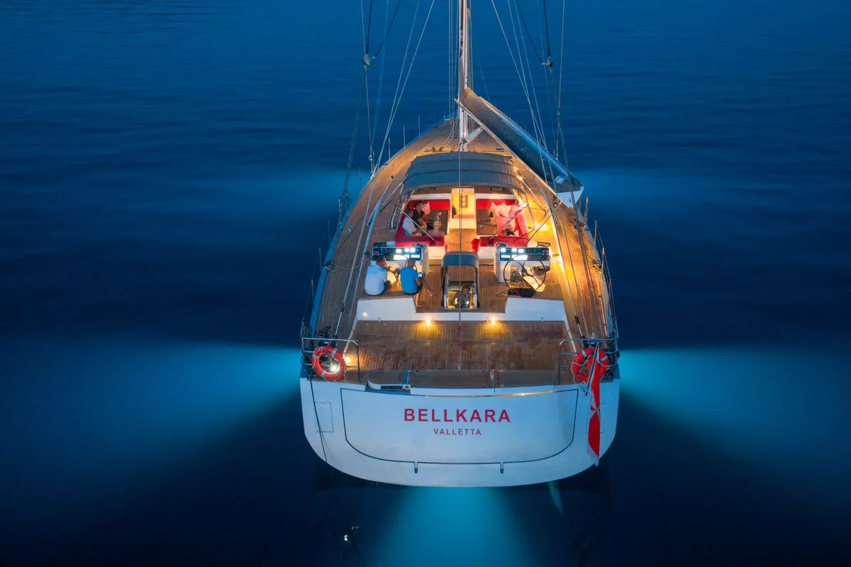Exterior view of Bellkara, a Gulet Sail boat sailboat at Seget Donji, Croatia