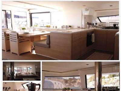 Galley of Osteodes, a Bali 5.4 catamaran at Olbia, Italy