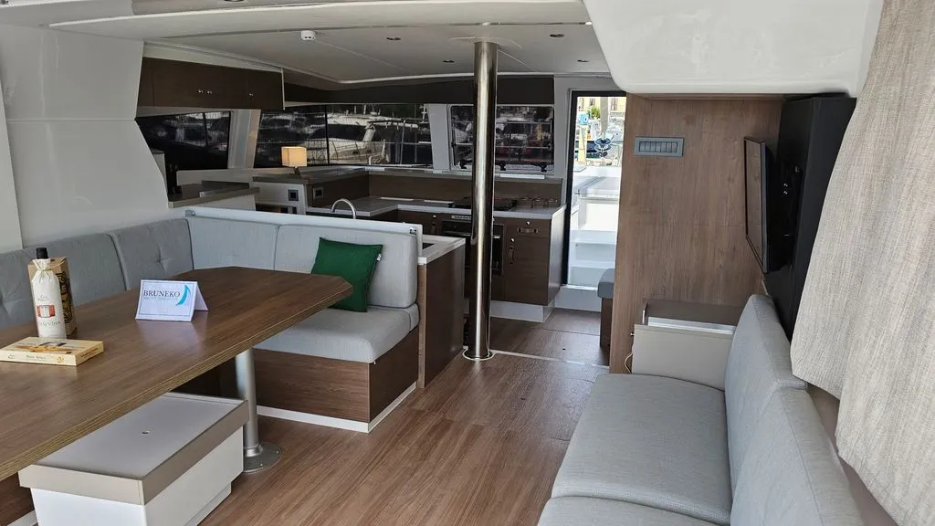 Salon of Stairway To Heaven, a Bali 4.2 catamaran at Zadar, Croatia