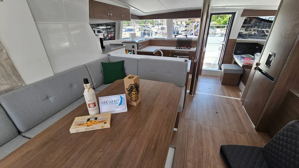 Salon of Stairway To Heaven, a Bali 4.2 catamaran at Zadar, Croatia