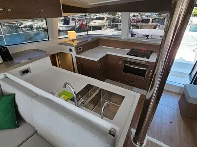 Galley of Stairway To Heaven, a Bali 4.2 catamaran at Zadar, Croatia