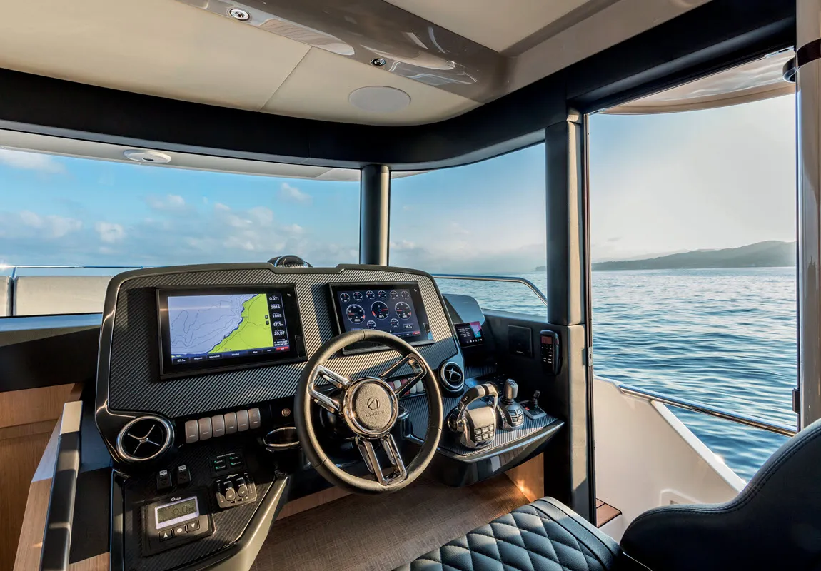 Cockpit of MY WAY, a Absolute Yachts Navetta 48 motorboat at Općina Rogoznica, Croatia