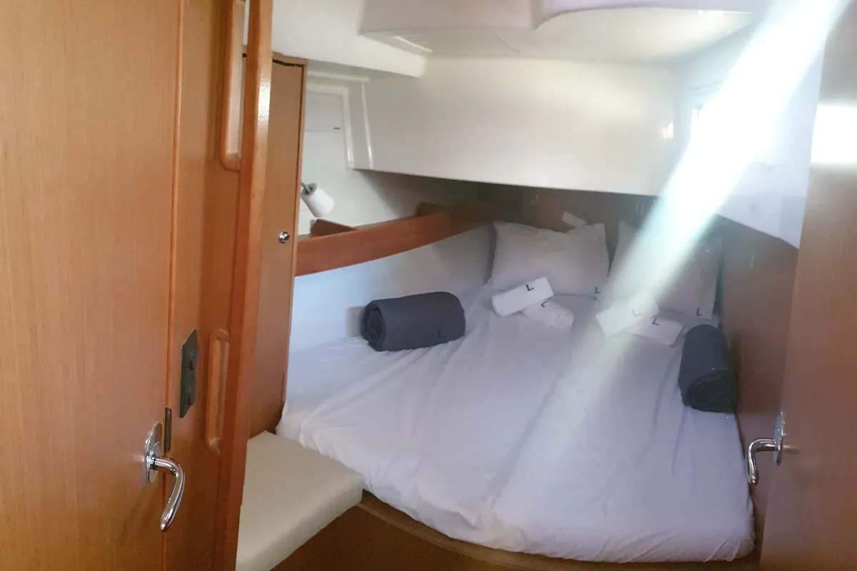 Cabin on Laura, a Bavaria Cruiser 45 sailboat at Municipal Unit of Nea Peramos, Greece