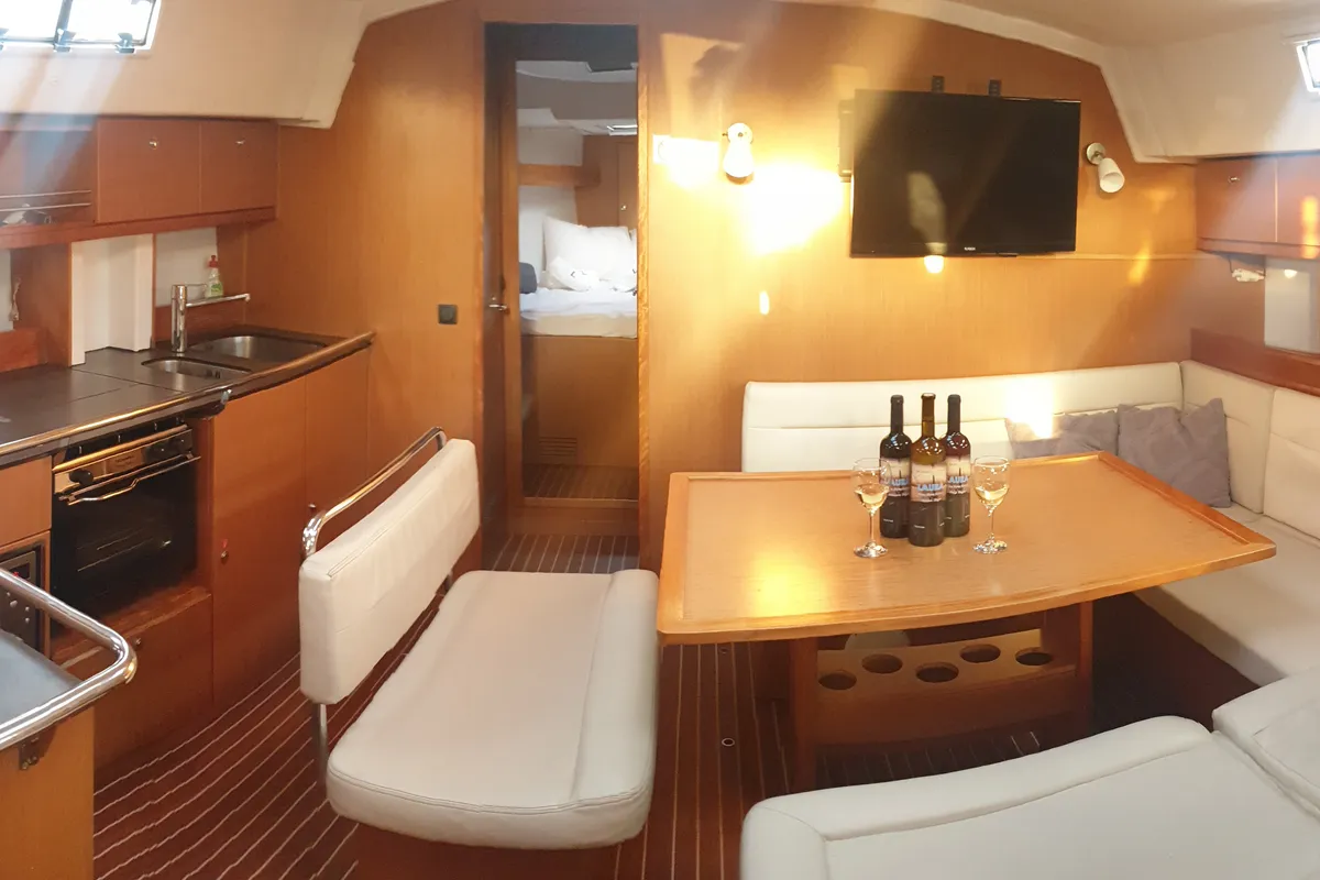 Salon of Laura, a Bavaria Cruiser 45 sailboat at Municipal Unit of Nea Peramos, Greece