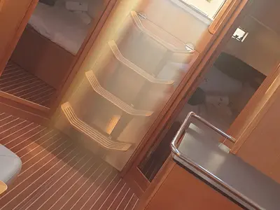 Salon of Laura, a Bavaria Cruiser 45 sailboat at Municipal Unit of Nea Peramos, Greece