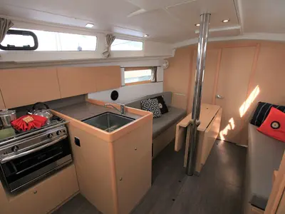 Galley of Cozmo, a Beneteau Oceanis 35.1 sailboat at Road Town, British Virgin Islands