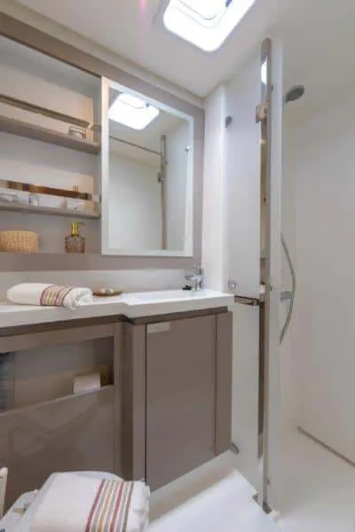 Head on Christina, a Fountaine Pajot Elba 45 catamaran at es Jonquet, Spain