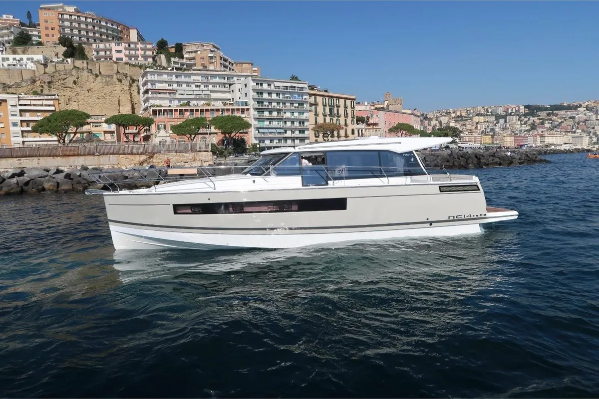 ITALIA I, a Jeanneau NC 14 motorboat at Bacoli, Italy