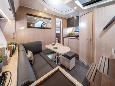 Salon of Lilian, a Bavaria SR36HT motor yacht at Biograd na Moru, Croatia