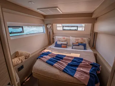 Cabin on Paco - Premium line, a Lagoon 51 catamaran at Olbia, Italy