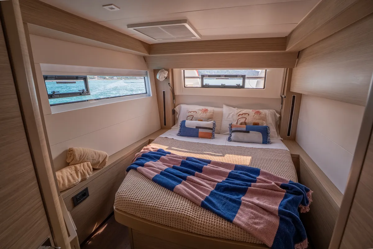 Cabin on Paco - Premium line, a Lagoon 51 catamaran at Olbia, Italy