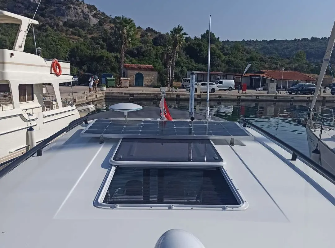 Surprise, a Jeanneau Merry Fisher 895 Sport Offshore motorboat at Punat, Croatia