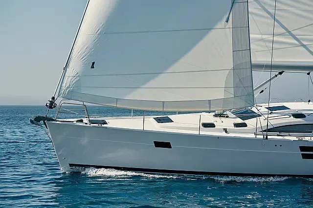 Exterior view of Epetion, a Elan Impression 50.1 sailboat at Grad Trogir, Croatia