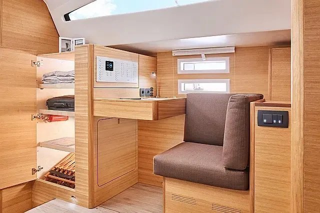 Salon of Epetion, a Elan Impression 50.1 sailboat at Grad Trogir, Croatia
