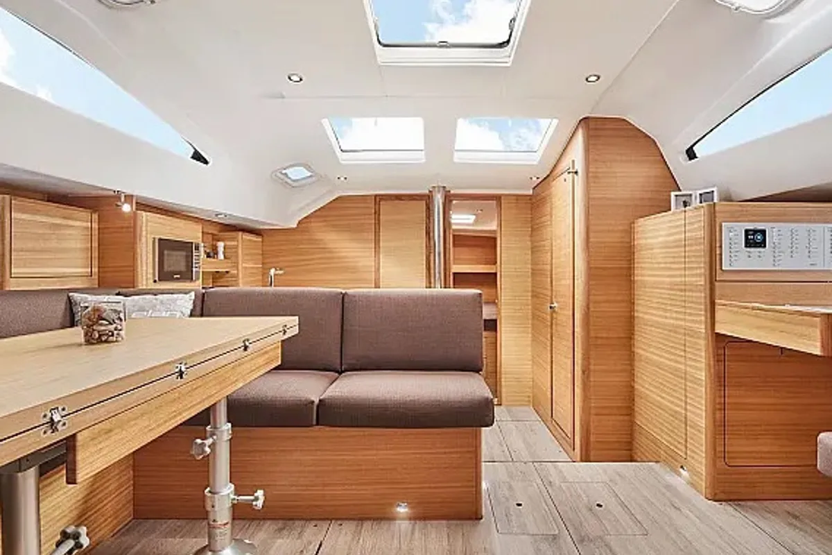 Salon of Epetion, a Elan Impression 50.1 sailboat at Grad Trogir, Croatia