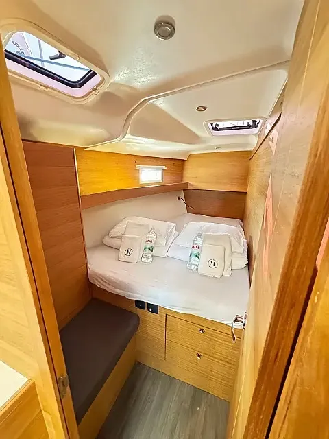 Cabin on Epetion, a Elan Impression 50.1 sailboat at Grad Trogir, Croatia
