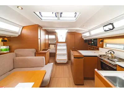 Salon of Aurelia, a Jeanneau Sun Odyssey 440 sailboat at Municipal Unit of Lefkada, Greece