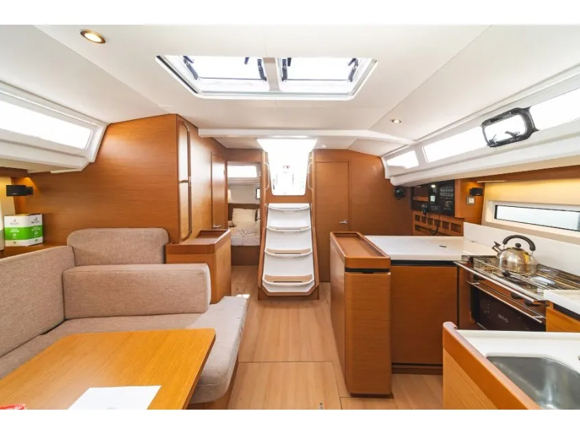 Salon of Aurelia, a Jeanneau Sun Odyssey 440 sailboat at Municipal Unit of Lefkada, Greece