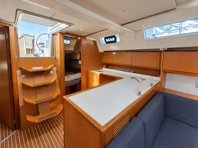 Galley of Aurora, a Bavaria 45 sailboat at Punta Ala, Italy