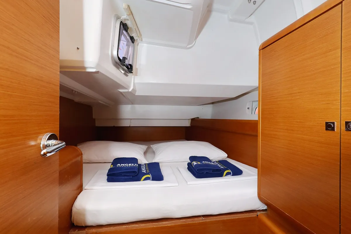 Cabin on Malin, a Jeanneau Sun Odyssey 439 sailboat at Grad Vodice, Croatia