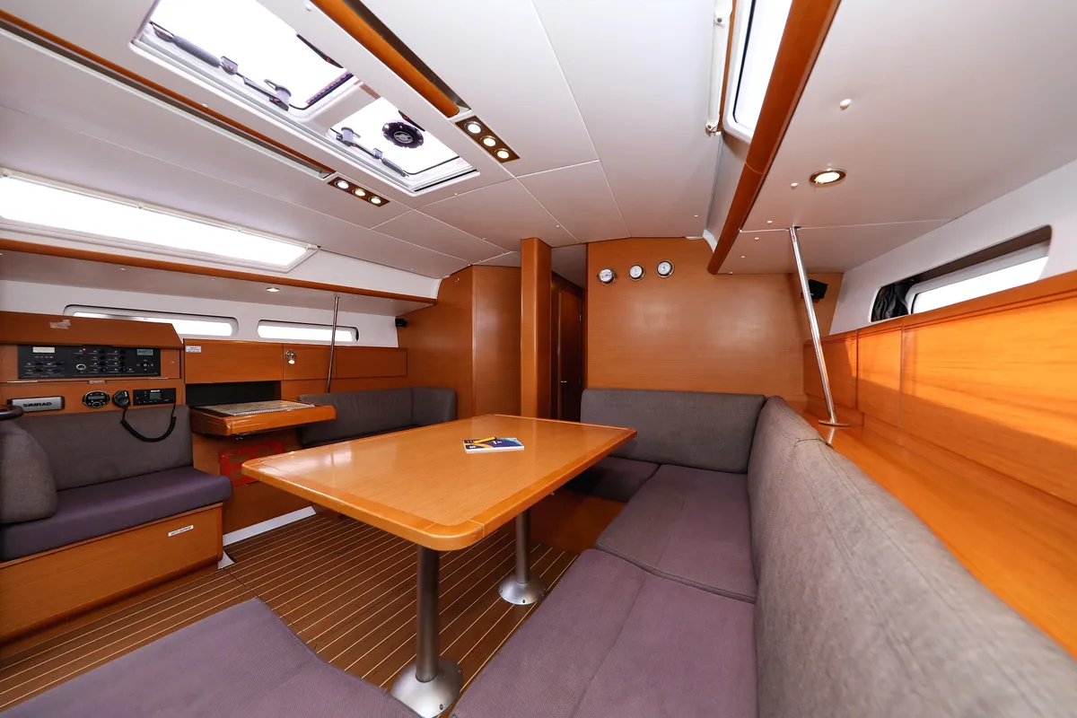 Salon of Malin, a Jeanneau Sun Odyssey 439 sailboat at Grad Vodice, Croatia