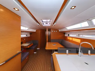 Salon of Malin, a Jeanneau Sun Odyssey 439 sailboat at Grad Vodice, Croatia