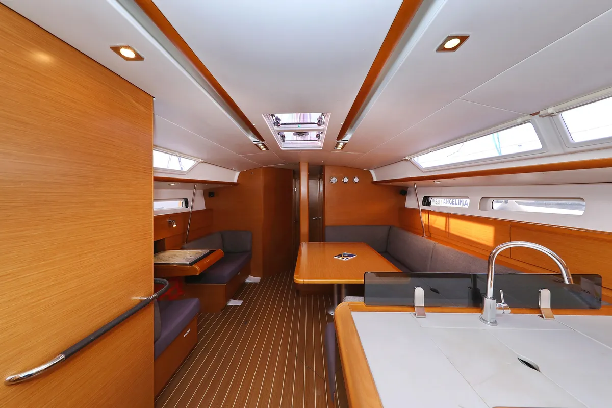 Salon of Malin, a Jeanneau Sun Odyssey 439 sailboat at Grad Vodice, Croatia