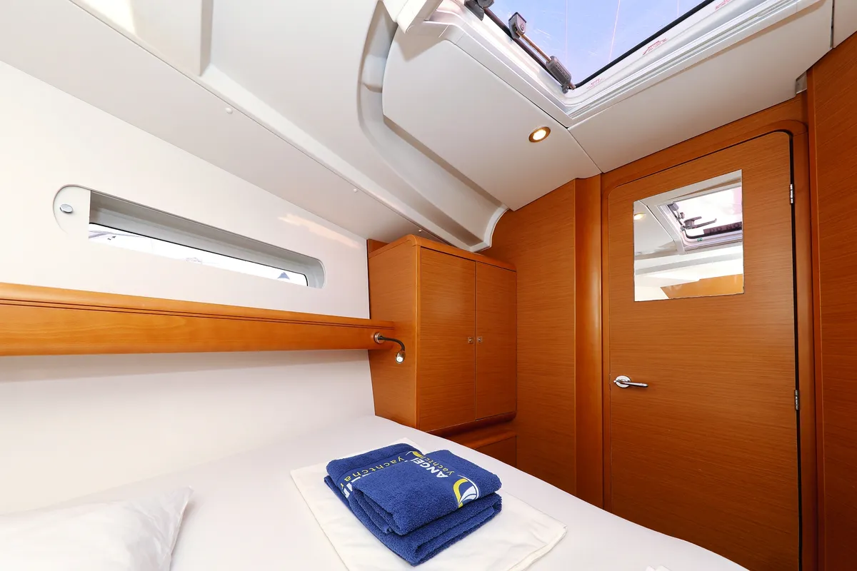 Cabin on Malin, a Jeanneau Sun Odyssey 439 sailboat at Grad Vodice, Croatia